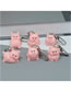 Fashion Laughing Pig Resin Piggy Keychain