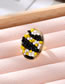 Fashion White And Yellow Beads Braided Ring With Colorful Rhinestone Beads
