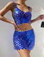 Fashion Blue Skirt Acrylic Sequin Skirt