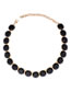Fashion Black Geometric Faceted Circle Necklace