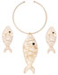 Fashion Gold Earrings Alloy Hollow Fish Stud Earrings