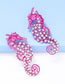 Fashion Seahorse Alloy Diamond Seahorse Hollow Stud Earrings