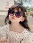 Fashion Wisteria Color + Black Frame Pc Bear Round Frame Sunglasses