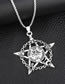 Fashion Silver Titanium Steel Skull Hexagram Necklace