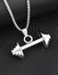 Fashion Silver Titanium Steel Dumbbell Necklace
