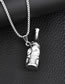 Fashion Silver Titanium Steel Skull Beer Bottle Necklace