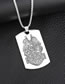 Fashion Silver Stainless Steel Military Plate Necklace