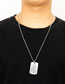 Fashion Silver Stainless Steel Military Plate Necklace