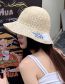 Fashion Beige Straw Flower Embroidered Sun Hat
