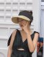 Fashion Black Empty Straw Sun Hat With Large Brim