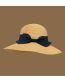 Fashion Black Straw Big Brim Bowknot Sun Hat