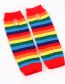 Fashion Red Mouth Rainbow Stripe Knit Gloves
