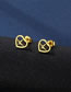 Fashion Gold - 10 Titanium Steel Geometric Ecg Heart Stud Earrings