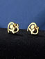 Fashion Gold Titanium Steel Geometric Heart Stethoscope Stud Earrings