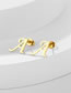 Fashion V Gold Stainless Steel 26 Letter Earrings