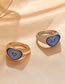 Fashion Silver Alloy Dripping Oil Gradient Heart Ring