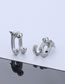Fashion Silver Double Wire Back Hanging C-shaped Stud Earrings
