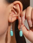 Fashion 9# Geometric Turquoise Drop Earrings