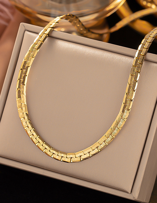 Fashion Bracelet Gold Flat Snake Chain Titanium Geometric Link Bracelet