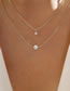 Fashion Platinum Silver Diamond And Pearl Double Layer Necklace
