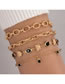Fashion Gold Alloy Diamond Geometric Chain Butterfly Bracelet Set