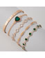 Fashion Gold Alloy Diamond Heart Geometric Bracelet Set