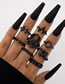 Fashion Black Alloy Spider Palm Love Ring Set