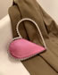 Fashion Pink Pu Diamond Heart Handbag