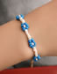 Fashion Lake Blue Rice Bead Woven Flower Bracelet