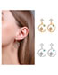 Fashion Silver Alloy Diamond Starburst Round Earrings
