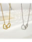 Fashion Silver-2 Titanium Steel Heart Necklace