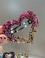 Fashion Pink And Purple Mixed Color Rhinestone Heart Hair Clip
