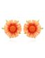 Fashion Orange Fabric Flower Stud Earrings
