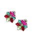 Fashion Gookin Alloy Diamond Flower Stud Earrings