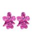 Fashion Purple Acrylic Flower Stud Earrings