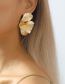Fashion White K Alloy Ginkgo Leaf Stud Earrings