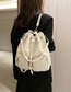 Fashion Grey Pu Drawstring Large Capacity Backpack
