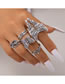 Fashion Silver Alloy Butterfly Wings Snake Ring Set