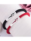 Fashion Female Models One Price Geometric Silver-plated Hollow Ecg Square Plaque Cord Braided Bracelet