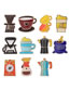 Fashion 5# Alloy Lacquer Coffee Pot Coffee Cup Brooch