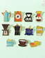 Fashion 6# Alloy Lacquer Coffee Pot Coffee Cup Brooch