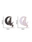 Fashion White Alloy Paint Moon Cat Brooch