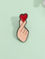 Fashion Color Alloy Cartoon Finger Than Heart Brooch