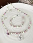 Fashion B Necklace Style Geometric Crystal Beaded Button Heart Bow Necklace