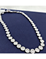 Fashion Platinum Blue Diamond Necklace 1:1 Alloy Round Button Diamond Necklace