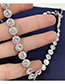Fashion Platinum And White Diamond Necklace 1:1 Alloy Round Button Diamond Necklace
