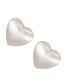 Fashion Silver Copper Heart Matte Stud Earrings
