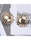 Fashion Silver Alloy Sunflower Stud Earrings