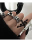 Fashion Silver Alloy Diamond Flower Skull Snake Ring Set