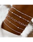 Fashion Silver Alloy Hollow Heart Chain Bracelet Set